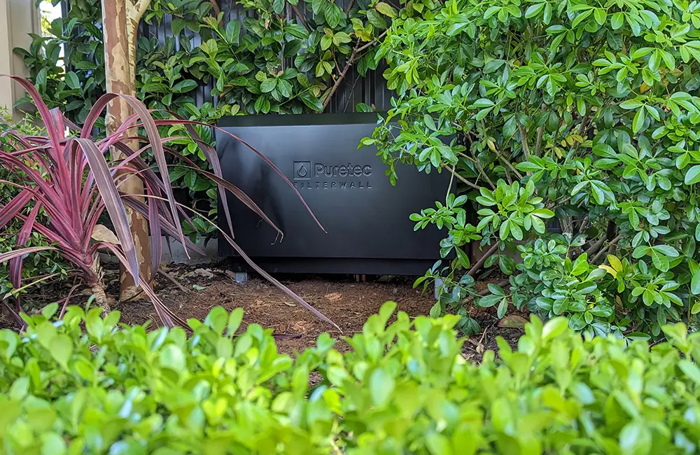 FilterWall screened by garden planting